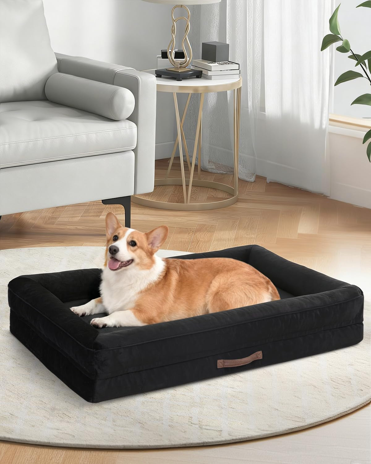 upvilla-orthopedic-dog-bed-xl-four-sided-dog-sofa-washable-cover-gray