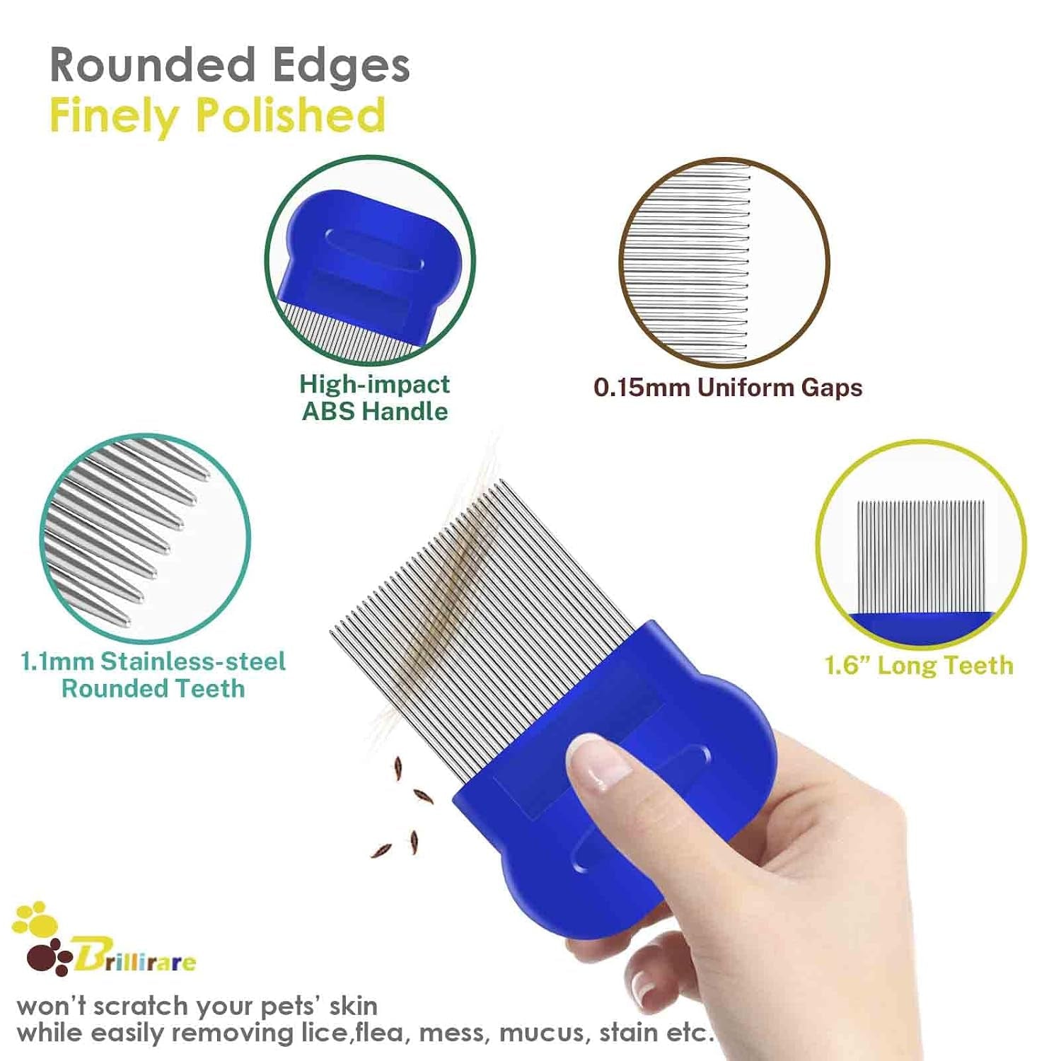 4-pack-flea-lice-comb-stainless-steel-dog-cat-grooming-combs-with-rounded-teeth-double-sided-professional-pet-tear-stain-remover-dematting-tool-for-small-medium-large-pets
