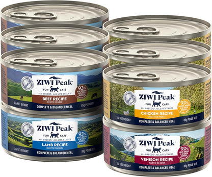ZIWI Peak Wet Cat Food Variety Pack - Beef, Chicken, Lamb, Mackerel & Lamb, Mackerel, Venison, 6 Pack (3Oz Each)8