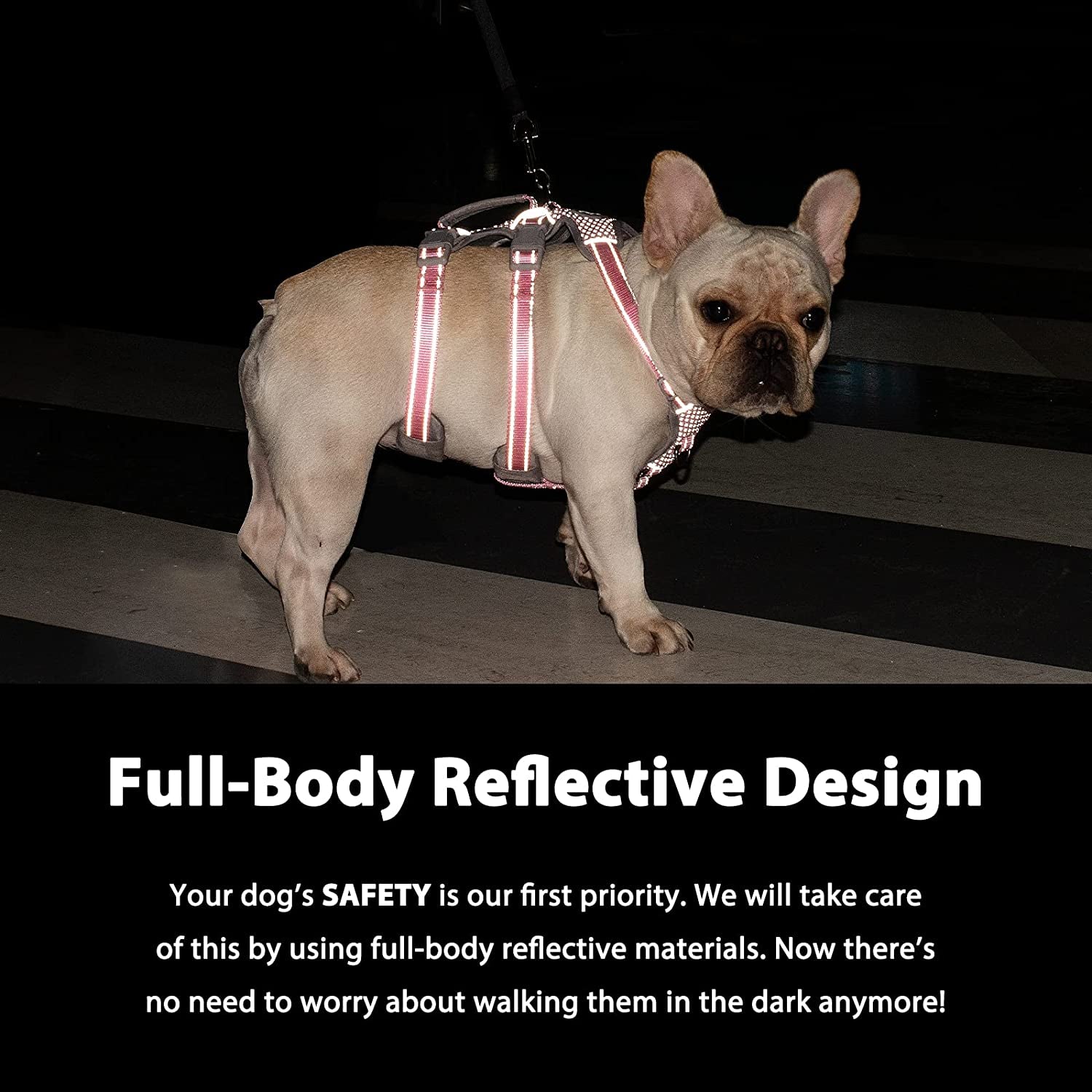 huntboo-escape-proof-harness-no-slip-dog-harness-escape-proof-fully-reflective-harness-with-handle-breathable-durable-adjustable-vest-for-medium-dogs-walking-and-training-gear-black-m