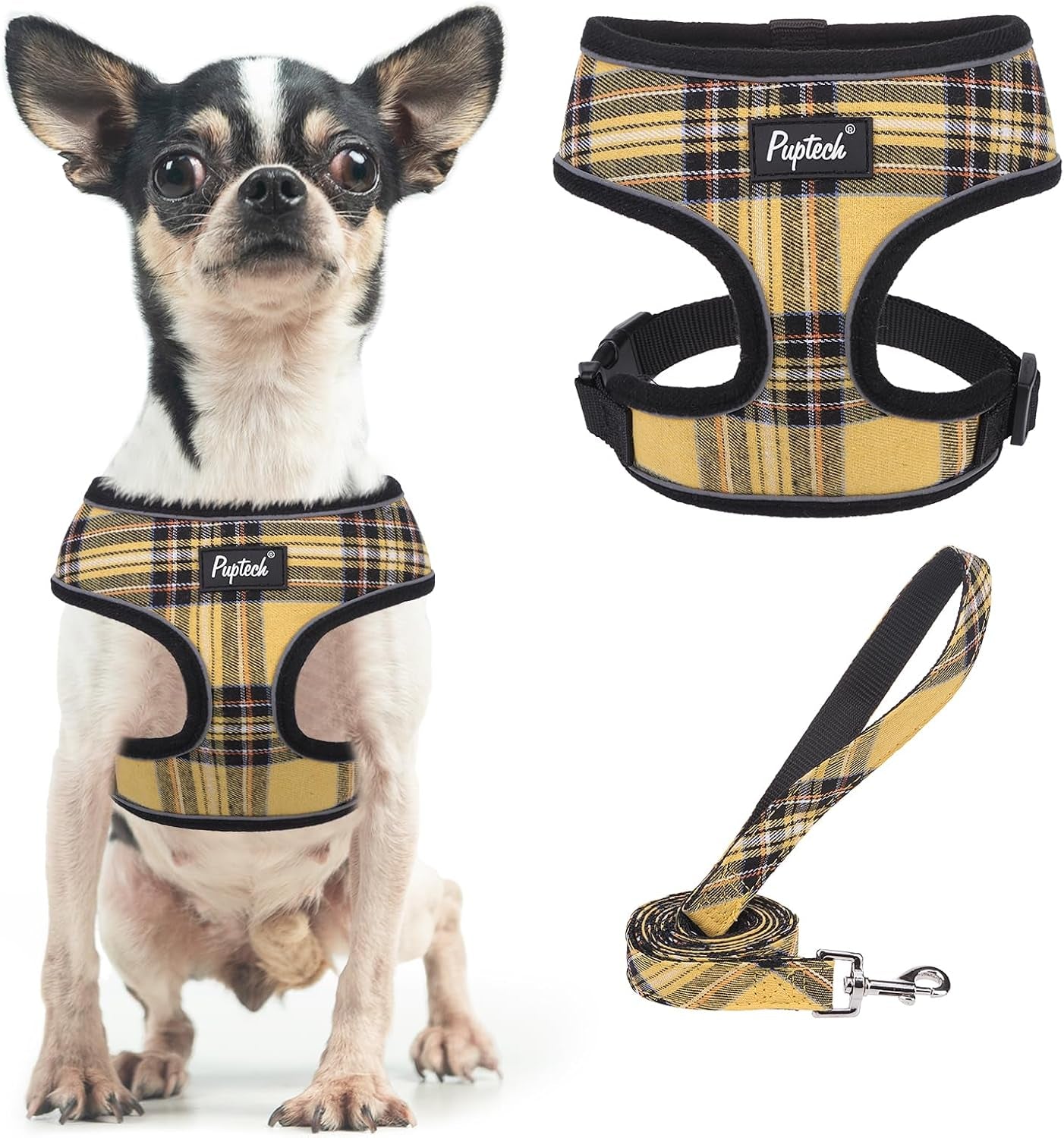pupteck-soft-mesh-dog-harness-small-sized-and-leash-set-pet-puppy-cat-comfort-padded-vest-no-pull-harnesses-beige-s