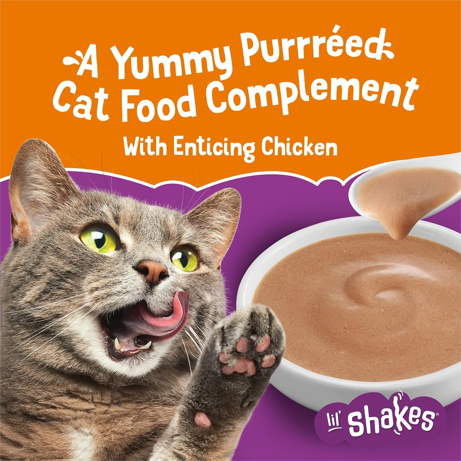purina-friskies-pureed-cat-food-topper-lil-shakes-with-enticing-chicken-lickable-cat-treats-pack-of-16-1-55-oz-pouches