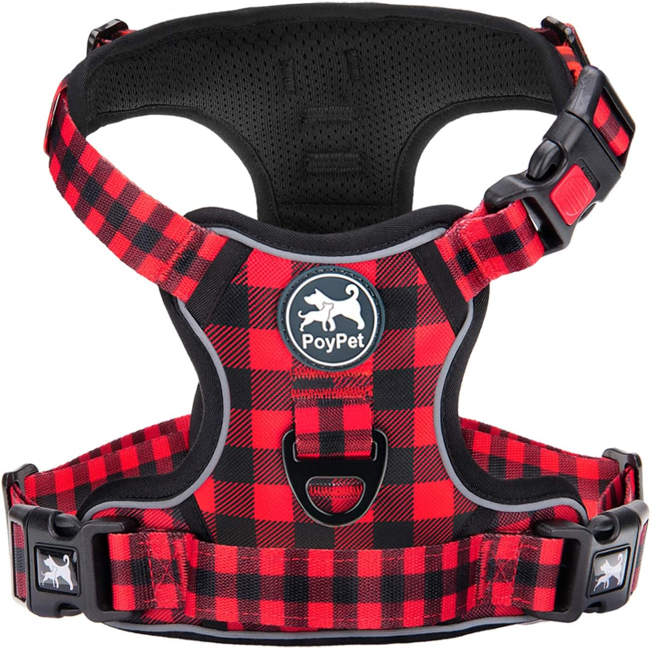 poypet-no-pull-dog-harness-no-choke-front-lead-dog-reflective-harness-adjustable-soft-padded-pet-vest-with-easy-control-handle-for-small-to-large-dogspink-medium