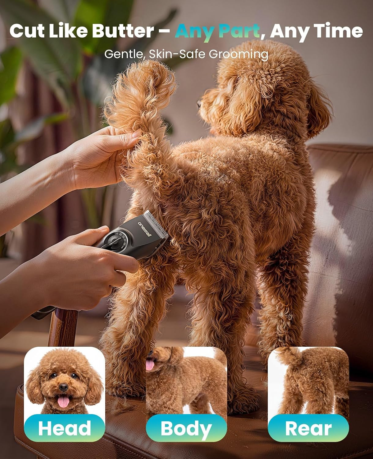 oneisall-dog-clippers-for-grooming-thick-heavy-coats-low-noise-5-blade-lengths-detachable-blade-fits-wahls-3379-3332-3339-metal-guards-long-battery-life-high-speed-4-guide-combs
