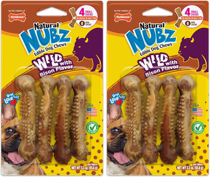 Nylabone Nubz Wild Natural Dog Treats, Bison Flavor, Small, 12 Count | Long Lasting Dog Chews, Made in USA, Limited Ingredients, Highly Digestible, Dog Dental Treats for Small Dogs up to 30 Lbs11