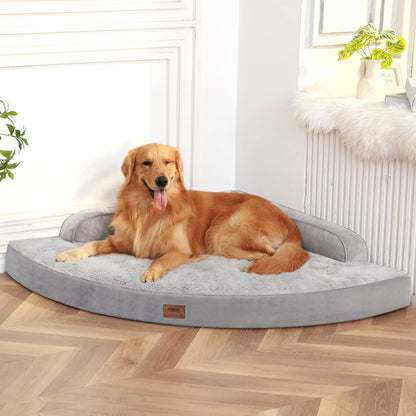 MEKIY Orthopedic Waterproof Dog Bed with Sides for Extra Large Sizes Dogs | Egg Crate Foam, Waterproof Liner, Anti-Slip Bottom, Space-Saving, Perfect for Corners and Sofa Edges, 40 X 40 Inch1