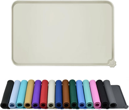 Reopet Silicone Pet Feeding Mat - Waterproof & Non-Slip Dog Cat Placemat | High Raised Edges Prevent Food & Water Spills to Protect Floors, Easy to Clean, Fit for Dog Cat Bowls20