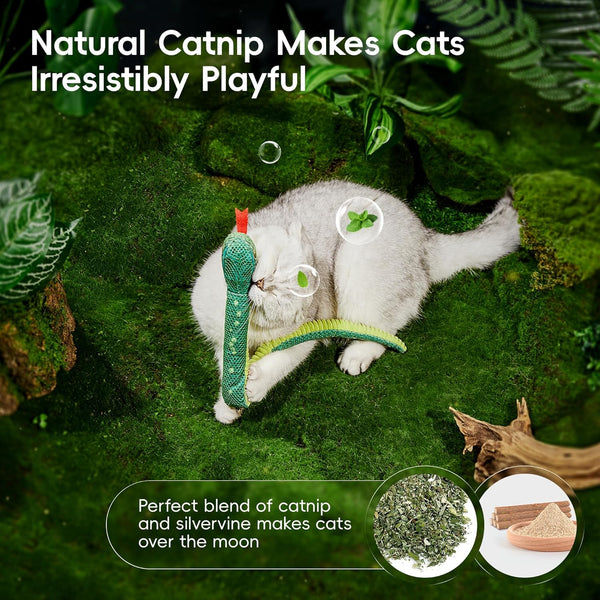 Potaroma Cat Toys Realistic Snake Catnip Crinkly Sound Toy 2 Pcs for Halloween, Mesh Fabric for Teeth Cleaning, Interactive Kicker Toys for Indoor Kitten Exercise 20 Inches | Mesh Fabric for Teeth Cleaning, Interactive Kicker Toys for Indoor Kitten Exercise 20 Inches5