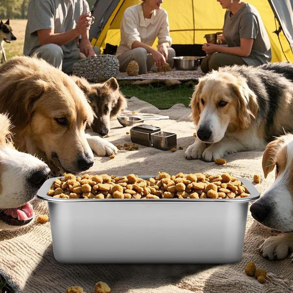Ohtomber 1.25 Gallons Stainless Steel Dog Bowl, Big Pet Water & Food Bowl | No Spilling, Outdoor Feeder Dish Plate, for Indoor & Outdoor Feeding, Fits Big & Extra Large Dogs, Cats & All Pets8