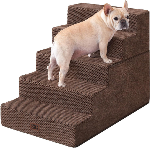 EHEYCIGA Dog Stairs for Bed 18" H, Dog 4-Steps for High Bed, Olive Green | Pet Steps for Small Dogs and Cats, Non-Slip Balanced Pet Ramp Indoor32