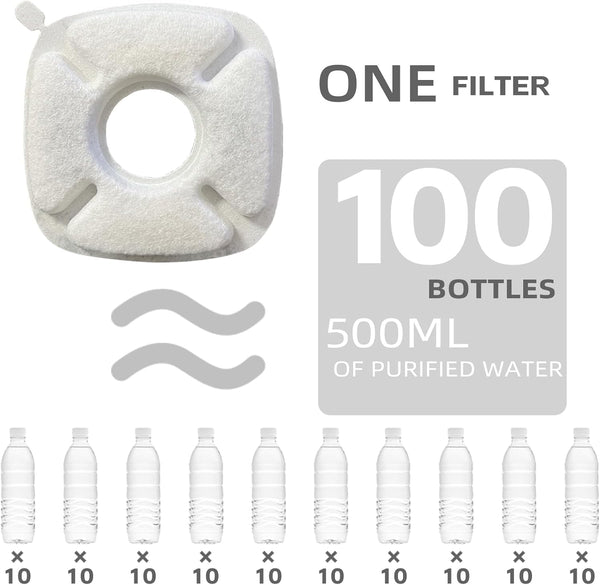 Cat Water Fountain Filter Pet Drinking Fountain Filter, Compatible with 67/95/135/85Oz Automatic Pet Dispenser, Triple Filtration Dog Fountain Filter, 4 Pack (4 Carbon Filters+4 Sponge Filters)5