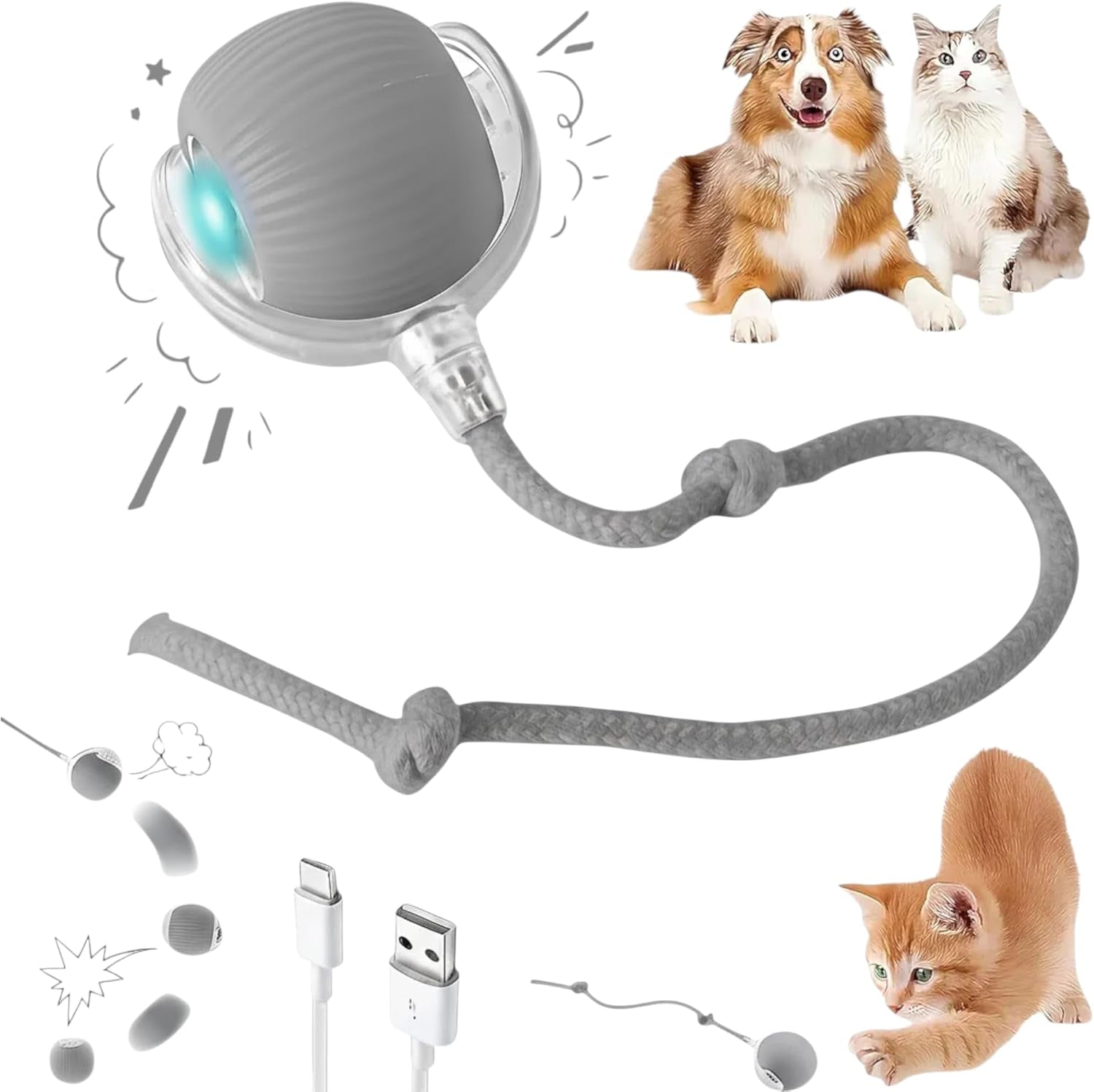 purrmitive-2026-durable-interactive-cat-toys-for-indoor-cats-dog-toys-ball-rolling-pet-ball-smart-automatic-cat-chase-balls-toy-interactive-dog-toys-speedy-tail-kitten-cat-toys-interactive-red