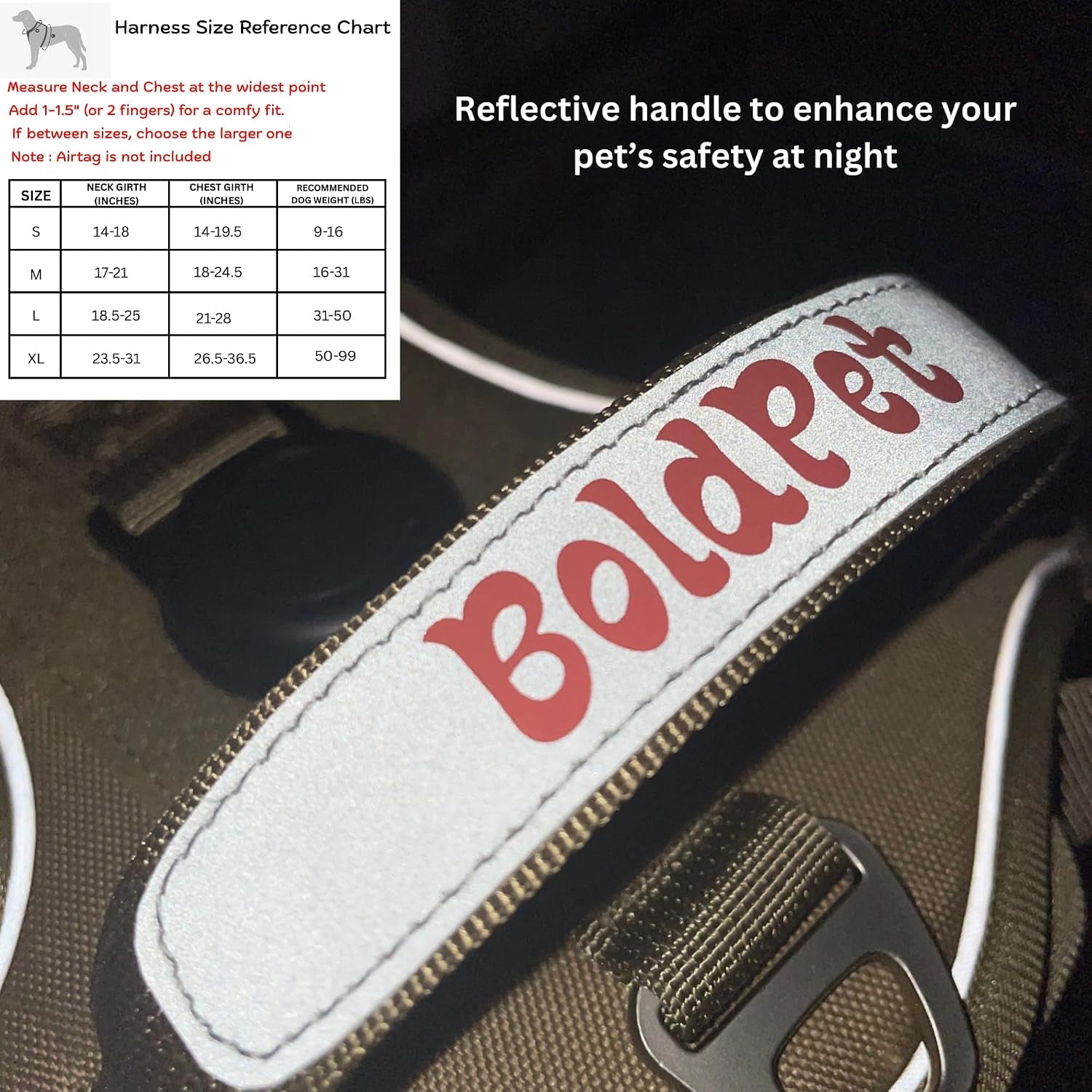 boldpet®-dog-harness-with-airtag-holder-and-leash-set-no-pull-dog-harness-reflective-design-escape-proof-with-safety-buckles-breathable-oxford-for-small-medium-and-large-dogs-air-tag-not-included