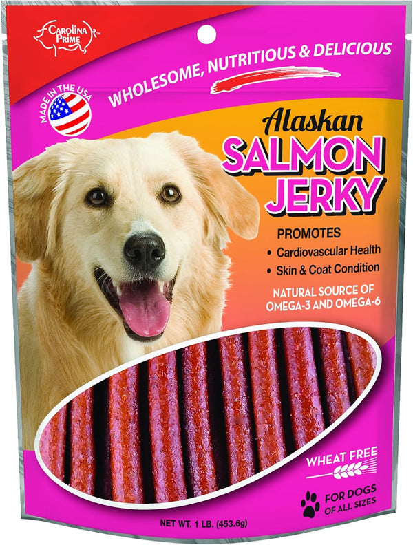 Carolina Prime Pet 40192 Salmon Jerky Treat for Dogs ( 1 Pouch), One Size (Packaging May Vary)1