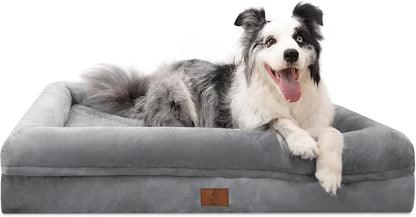 XL Orthopedic Waterprood Dog Bed for Extra Large Size Dogs | 360 Degree Bolster Support, Egg Crate Foam, Waterproof Liner, Non-Slip Bottom, Machine Washable Cover, 45 X 35 Inch15