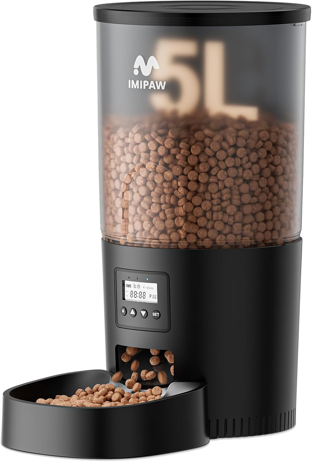 imipaw-automatic-cat-feeders-timed-cat-dry-food-dispenser-with-desiccant-bag-dual-power-supply-programmable-portion-size-6-meals-20-portions-per-day-auto-pet-feeder-for-cats-and-small-dog-white