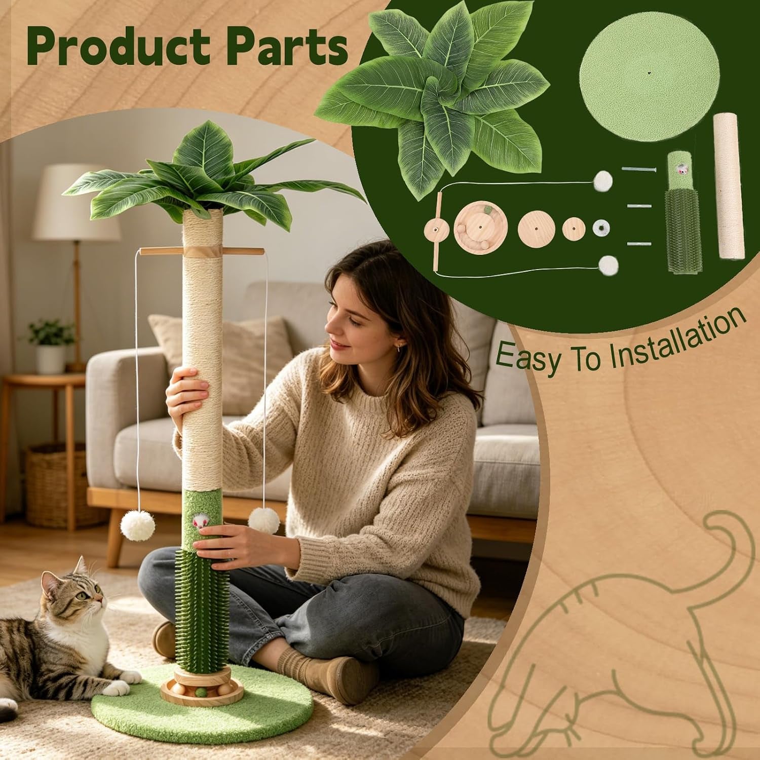 cat-scratching-post-37-5-tall-palm-tree-sisal-scratcher-for-indoor-cats-natural-sisal-stable-vertical-scratcher-tower-mouse-hole-toy-rotating-interactive-ball-self-groomer-for-full-body-stretching