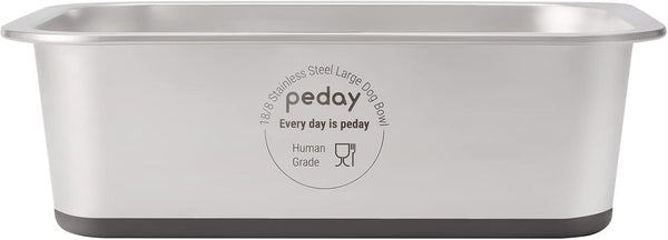 PEDAY 1.2 Gallon Large Dog Water Bowl | 18/8 Human Grade Stainless Steel - Silver Classic10
