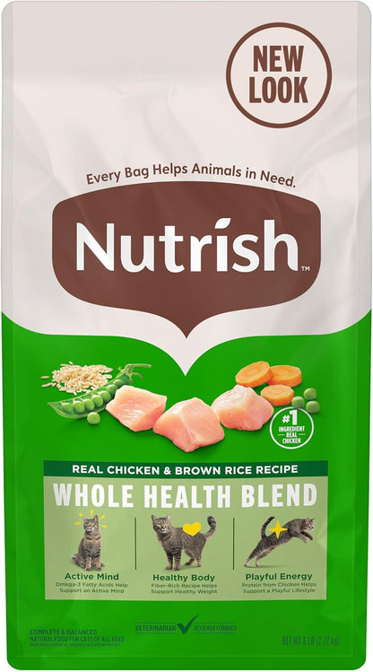 Nutrish Dry Cat Food, Chicken & Brown Rice Recipe, 14 Lb. Bag (Rachael Ray) | Vitamin E and Antioxidants Help Support a Healthy Immune System, Provides Complete & Balanced Nutrition14