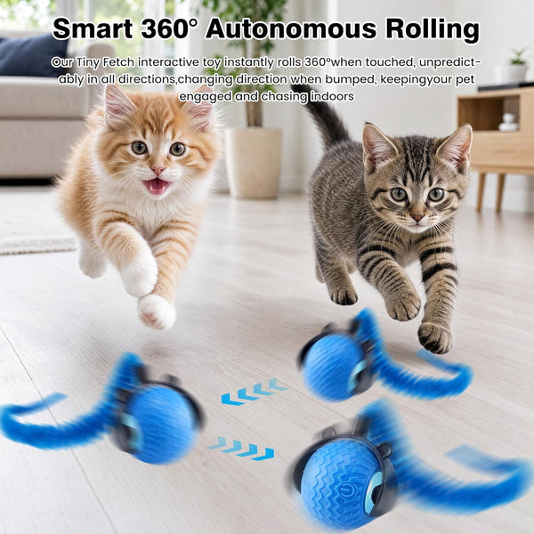 Automatic Cat Toy Ball – Interactive Rolling Ball for Indoor Cats, 3 Modes Motion Activated Self-Play Cat Toy with Tail, Eco-Friendly Cat Exercise Ball to Keep Your Cat Busy4