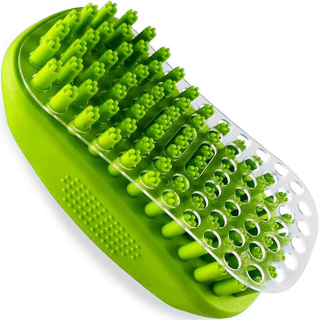 rubber-curry-brush-for-short-haired-dogs-gentle-curry-comb-dog-brush-with-removable-screen-use-wet-as-bath-scrubber-or-dry-for-grooming-loose-hair