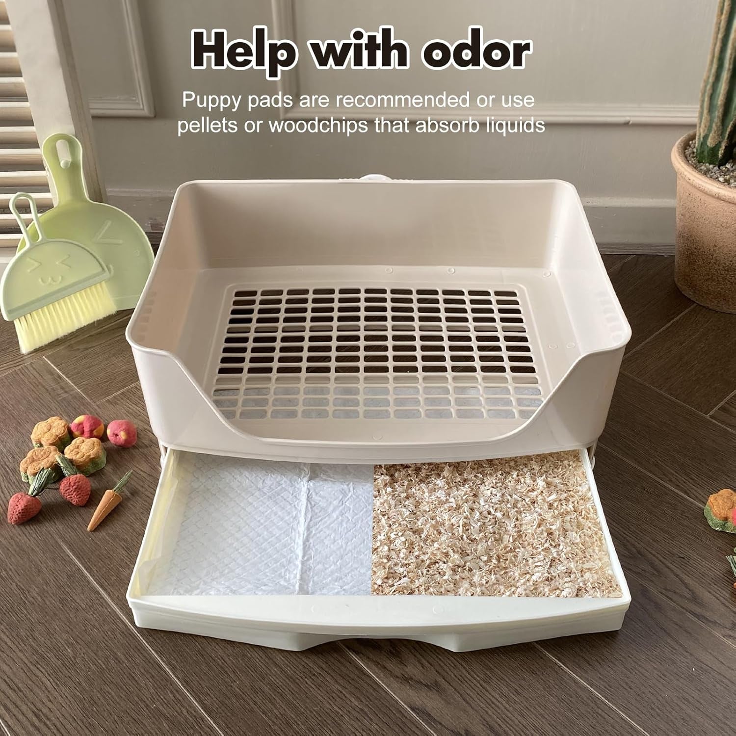 large-rabbit-litter-box-bunny-potty-training-corner-litter-pan-with-drawer-comes-with-liners-rabbit-pee-pads-small-animal-bedding-toilet-for-adult-guinea-pig-ferret-hamster-bunnies