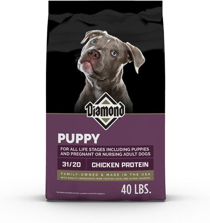Diamond Puppy High Protein Dry Dog Food, Chicken Protein, 40Lb | Puppy, Adult & Senior Dogs | DHA for Proper Brain & Vision Development | Guaranteed Probiotics for Digestive Support1