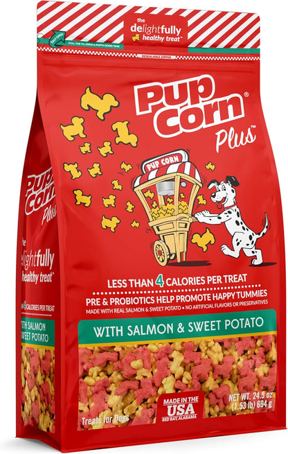 Pup Corn plus - Puffed Dog Treats with Prebiotics and Probiotics - Chicken & Cheddar Cheese (24Oz) - Made in USA21