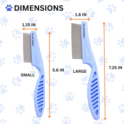 Tick & Flea Comb for Dogs, Fine Tooth Dog Face Brush for Tear Stains 2 PACK | Fine Tooth Metal Flea Comb for Dogs, Removes Lice, Ticks & Fleas around Eyes, Face & Body, for Poodles, Doodles, Cats, Pets5