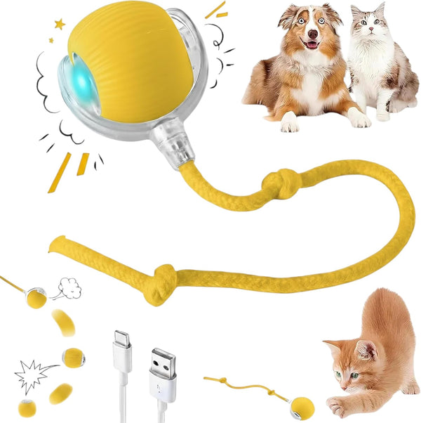 Purrmitive 2026 Durable Interactive Cat Toys for Indoor Cats, Dog Toys Ball, Rolling Pet Ball, Smart Automatic Cat Chase Balls Toy, Interactive Dog Toys Speedy Tail,Kitten & Cat Toys Interactive (Red)10
