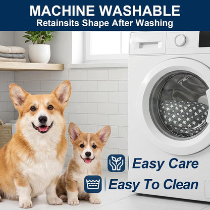 Washable Dog Bed Mat with Anti-Slip Bottom, Deluxe Plush Memory Foam Crate Pad & Waterproof Outdoor Kennel Mat for Dogs & Cats-Durable Crates Beds, Large Medium Small Puppy Size 36" X 24",Blue4