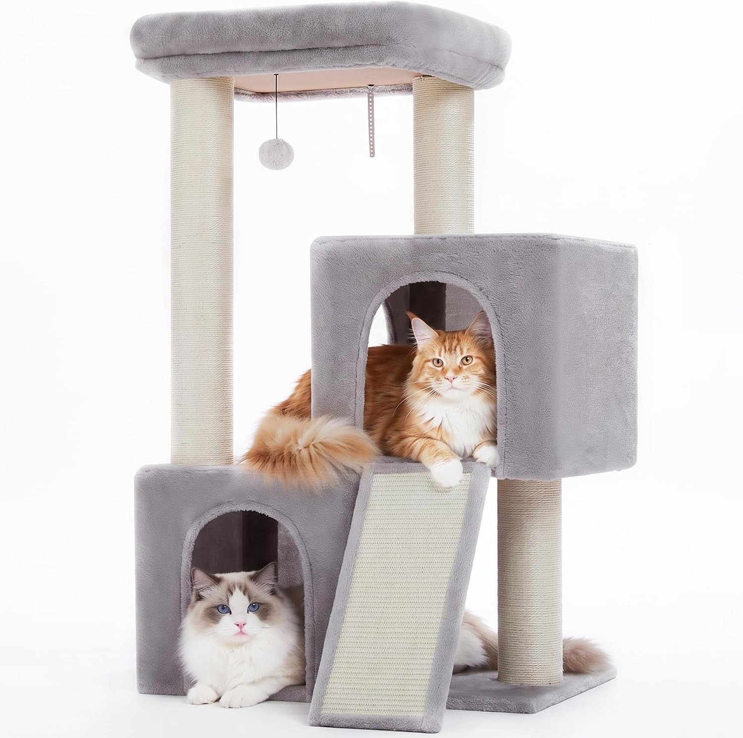 pawz-road-30-cat-tower-small-cat-tree-with-2-condos-for-indoor-cats-cat-trees-for-small-cats-cat-houses-with-scratching-ramp-and-posts-dual-condos-top-perch-for-multi-cat
