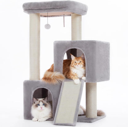 PAWZ Road 30" Cat Tower, Small Cat Tree with 2 Condos for Indoor Cats | Cat Trees for Small Cats,Cat Houses with Scratching Ramp and Posts,Dual Condos&Top Perch for Multi-Cat12
