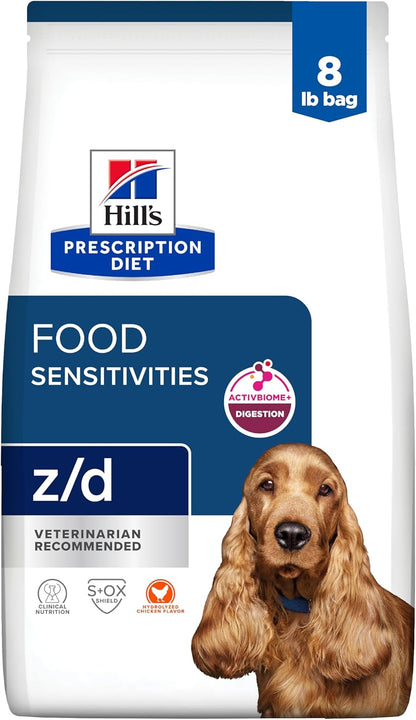 HILL'S PRESCRIPTION DIET Z/D Skin/Food Sensitivities Dry Dog Food | #1 Veterinarian Recommended, Hydrolyzed Chicken Recipe, 25 Lb. Bag15