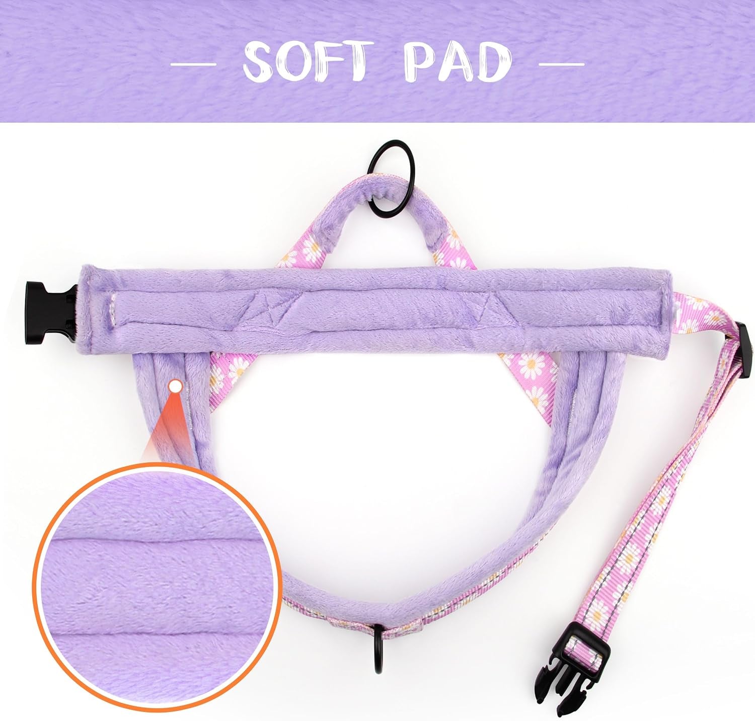 didog-no-pull-dog-harness-for-small-medium-dogs-floral-print-purple-s-soft-flannel-padded-quick-fit-easy-on-and-off-night-safty-adjustable-reflective-for-walking-and-training-chest-19-22