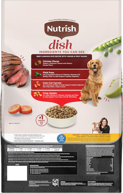 Nutrish Dish Dry Dog Food, Beef Recipe, 23 Lb. Bag (Rachael Ray) | Made with Brown Rice and Veggies & Fruit Blend, Veterinarian Reviewed Formula, Complete & Balanced Nutrition for Dogs9