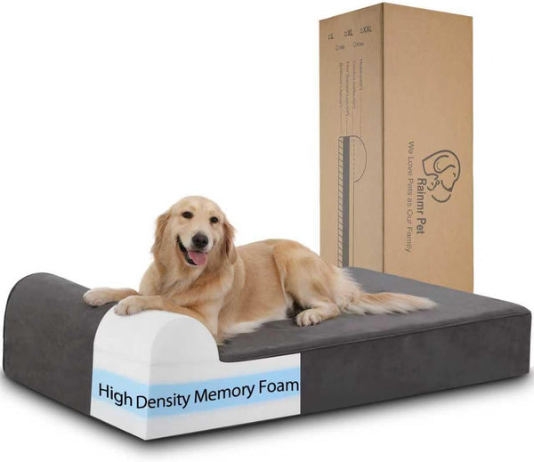 Rainmr Orthopedic Dog Beds for Large Dogs, 7" Memory Foam Dog Beds with Waterproof Liner, Durable Microsuede Cover, Removable and Washable, Nonskid Bottom, 60"X48"X7" XXL Chocolate10