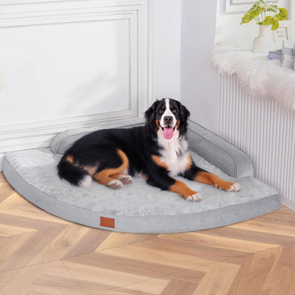 MEKIY Orthopedic Waterproof Dog Bed with Sides for Extra Large Sizes Dogs | Egg Crate Foam, Waterproof Liner, Anti-Slip Bottom, Space-Saving, Perfect for Corners and Sofa Edges, 40 X 40 Inch13