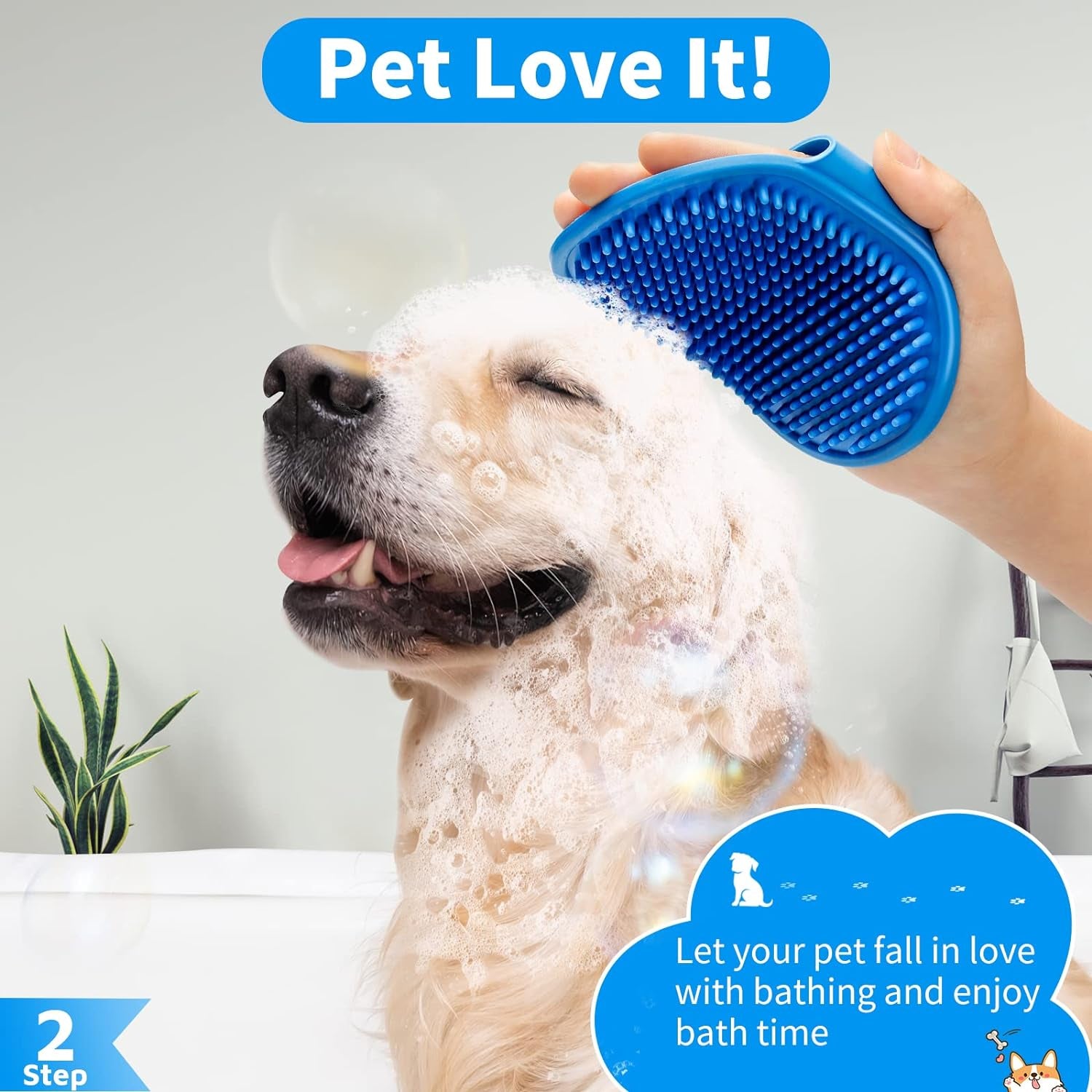 comotech-6pcs-dog-bath-brush-dog-toothbrush-adjustable-handle-shampoo-brush-scrubber-for-short-long-haired-dogs-cats-effectively-solve-odor-stain-removal-problems-blue-blue-blue