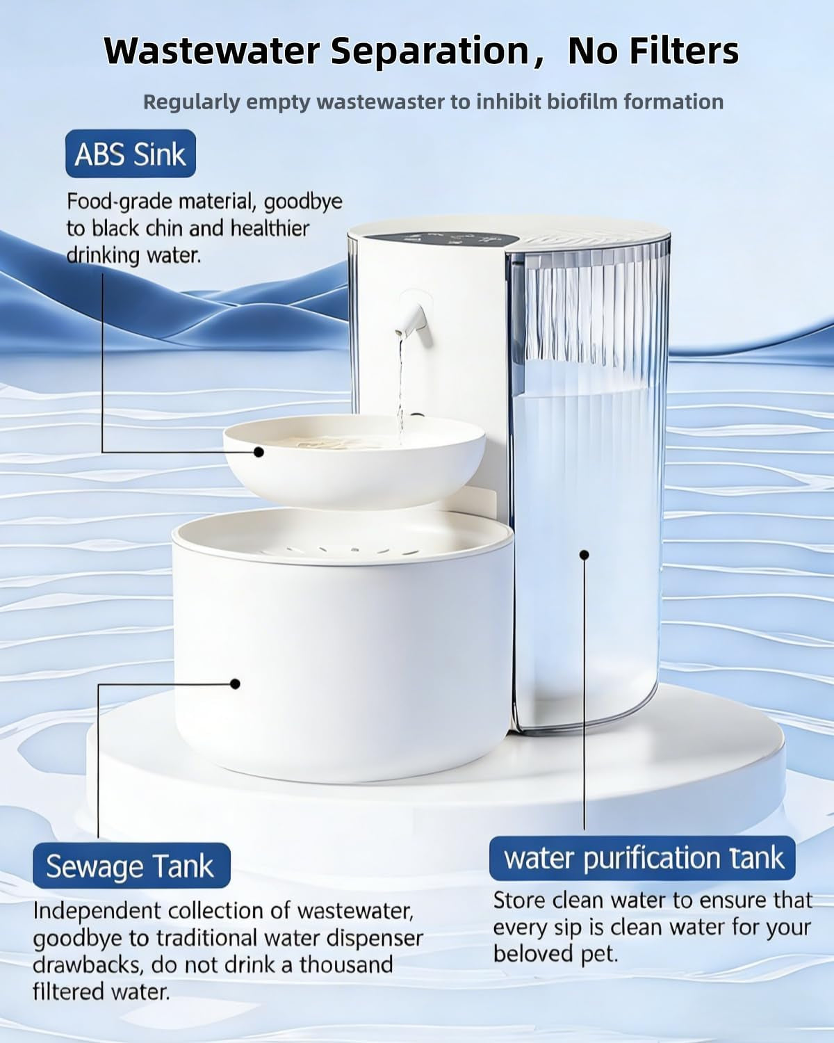 filterless-cat-water-fountain-3-5l-118oz-wastewater-separation-no-filter-stainless-steel-bowl-quiet-pet-water-fountain-for-cats-dogs-dispenser-wireless-automatic-water-fountains