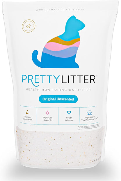 Prettylitter Health Monitoring Cat Litter (Unscented, Non Clumping) | Lightweight & Low Tracking, Color Changing Silica Gel Crystals, Advanced Odor Control — 6 Lbs, Pack of 2 (Up to 2 Month Supply)11