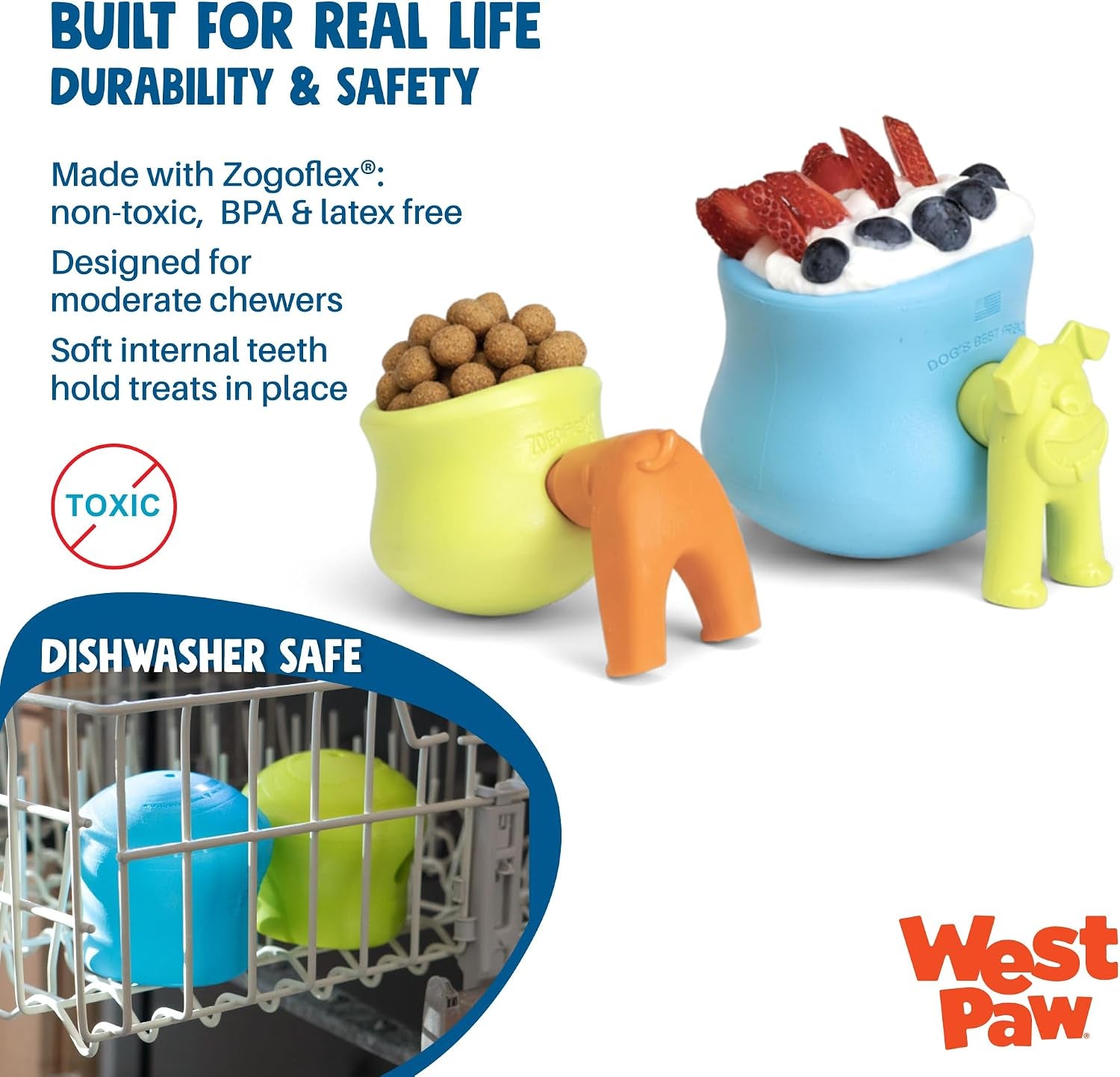 west-paw-zogoflex-toppl-interactive-treat-dispensing-puzzle-dog-toy-for-mental-stimulation-enrichment-holds-kibble-treats-lickable-freezable-dishwasher-safe-made-in-usa-large-aqua-blue