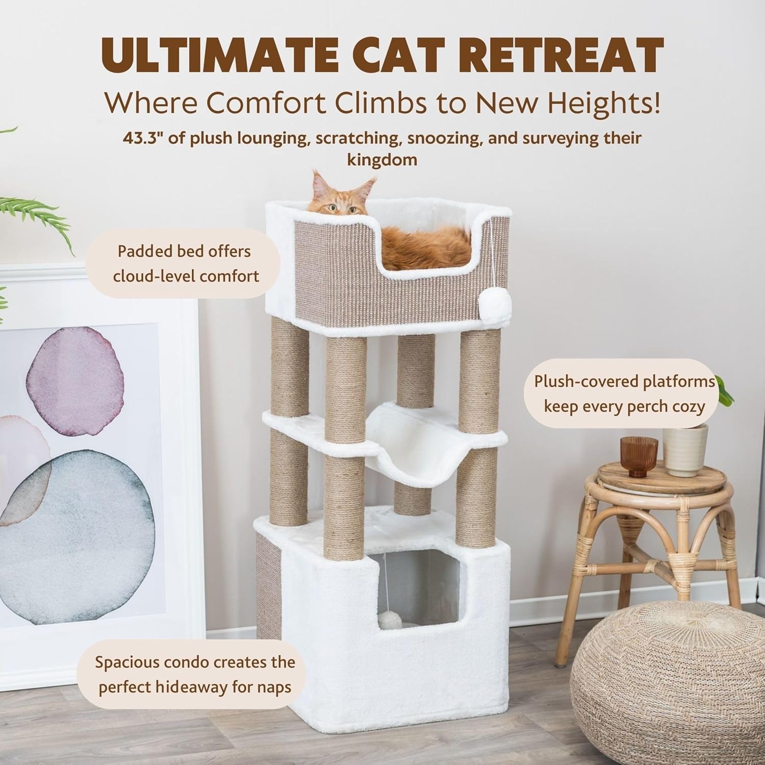 trixie-lucano-43-3-in-xxl-cat-tree-indoor-cat-furniture-with-jute-scratching-posts-sisal-and-plush-covered-condo-dangling-interactive-toys-brown