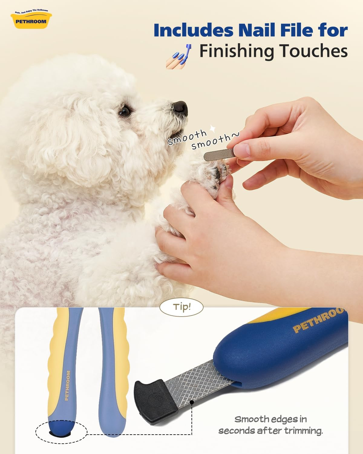 pethroom-professional-dog-nail-clipper-with-safety-guard-avoid-overcutting-adjustable-cutting-length-1-3mm-durable-stainless-steel-pet-nail-trimmer-for-small-medium-large-dogs-and-cats