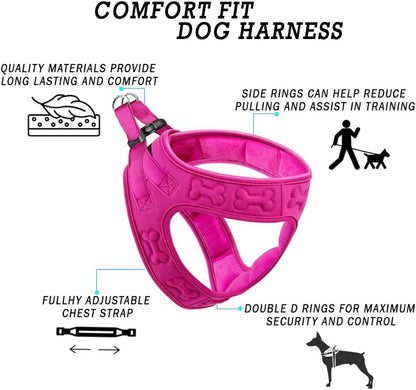 Comfort Fit Step-In Dog & Puppy Harness - Comfortable All Weather Dog Vest Harness: Adjustable, Soft Padded, Easy to Put-On for Small, Medium-Sized Dogs (Plush Both Side Velvet)6