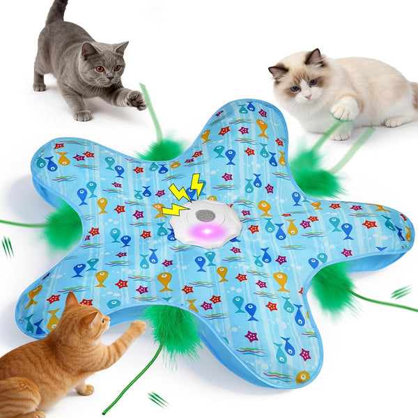 Duckart Interactive Cat Toy - Hide and Seek Automatic Cat Toy with Birdcall, Rechargeable & 3 Speeds, Auto Sleep/Wake Mode Kitten Toys, Safe ABS Material Cat Toys for Bored Indoor Adult Cats1
