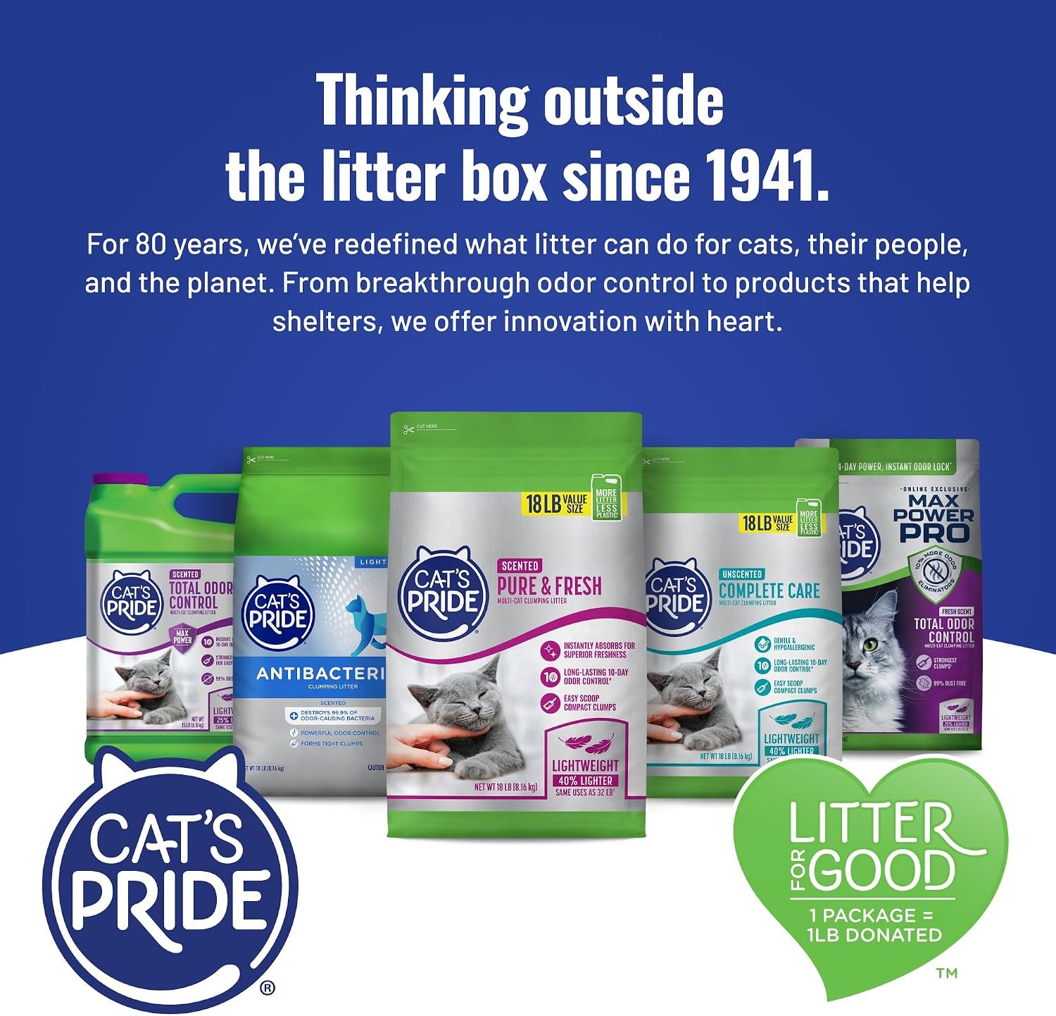 cats-pride-premium-lightweight-clumping-litter-complete-care-up-to-10-days-of-powerful-odor-control-hypoallergenic-multi-cat-unscented-18-pounds