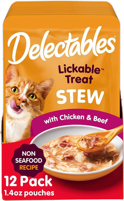 Delectables Non-Seafood Stew Lickable Wet Cat Treats, Variety Pack, 1.4 Ounce (Pack of 12)11