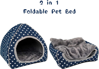 BWOGUE Guinea Pig Bed Hideout, Washable Hamster Cave for Small Animals | Removable Cushion for Cleaning, Warm Fleece Nest, Washable Bed, 10.23 X 10.23 X 11 In, Dwarf Rabbits Hedgehogs5