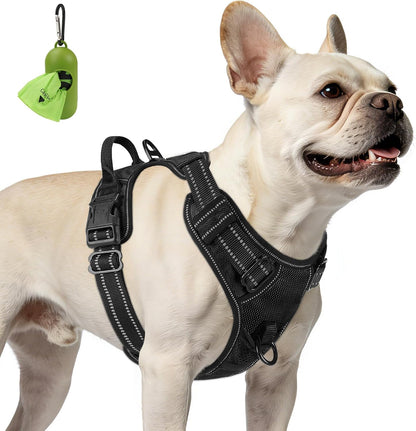 Joytale No Pull Dog Harness Medium Sized Dog, Front Clip, Black | Grab Handle for Instant Control, Padded & Adjustable Vest, Sturdy Metal D-Rings, for Safe Training & Daily Walking37